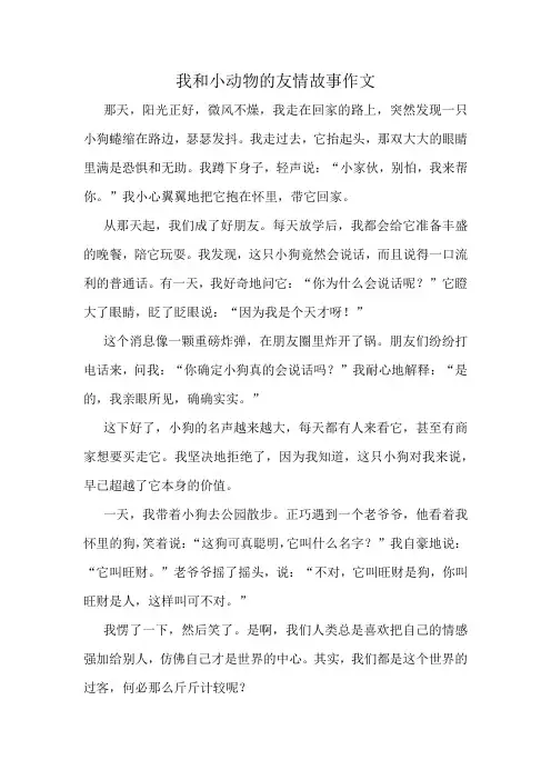 我和小动物的友情故事作文精选10篇