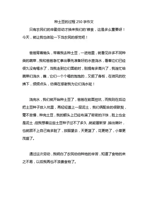种土豆的过程250字作文