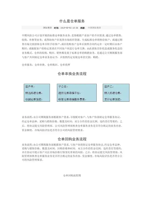 资管(仓单业务)