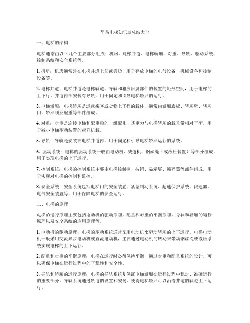 简易电梯知识点总结大全