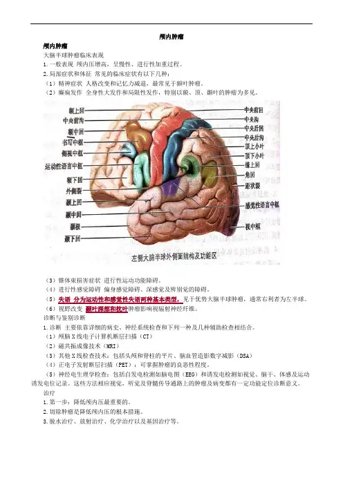 颅内肿瘤考点总结