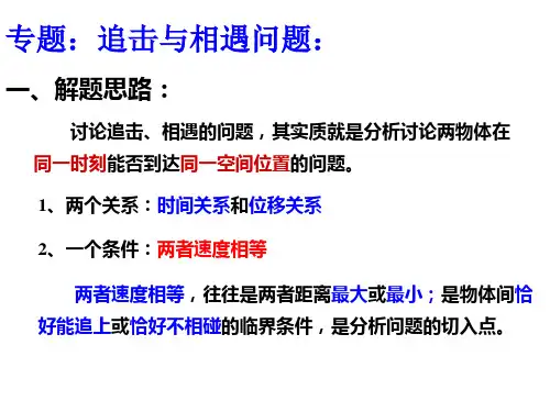 高中物理课件 第二章专题：追及与相遇问题(第一课时)