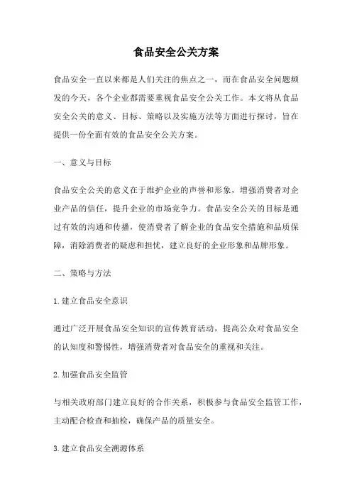 食品安全公关方案