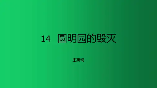 五年级语文上册 课件 14 圆明园的毁灭 人教部编版 (共22张PPT)