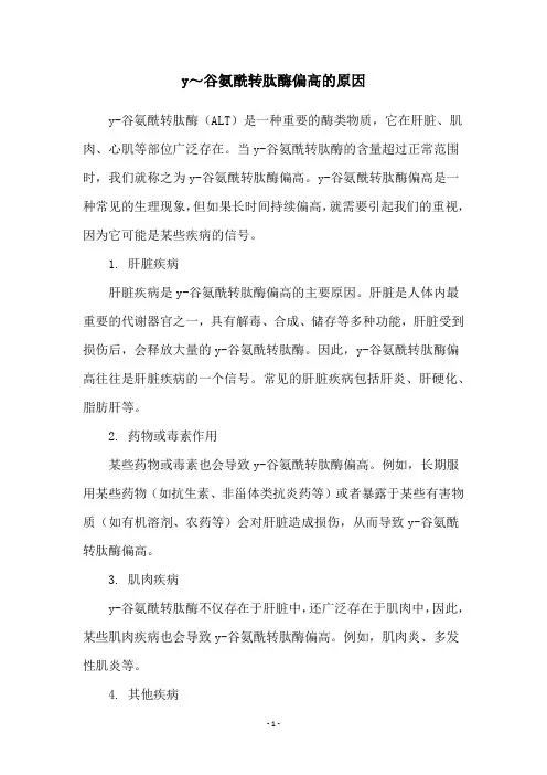 y～谷氨酰转肽酶偏高的原因