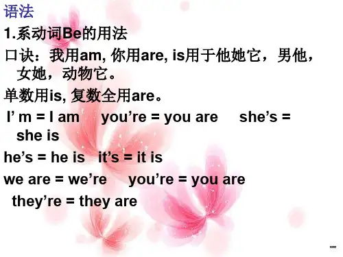 be动词,冠词,人称代词