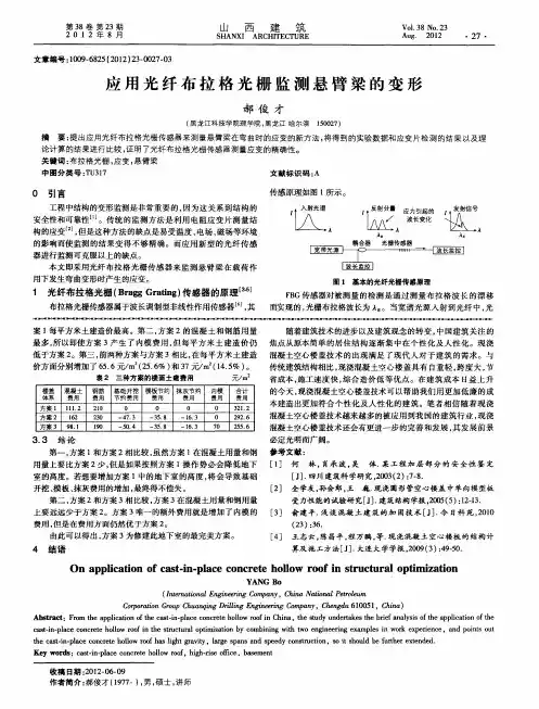 应用光纤布拉格光栅监测悬臂梁的变形