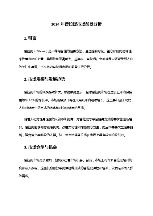 2024年普拉提市场前景分析