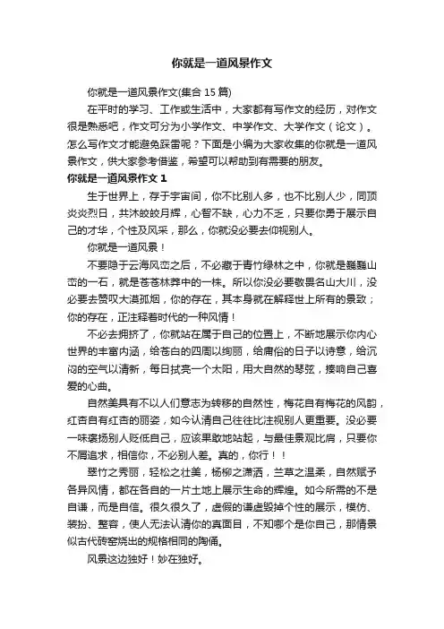 你就是一道风景作文（集合15篇）