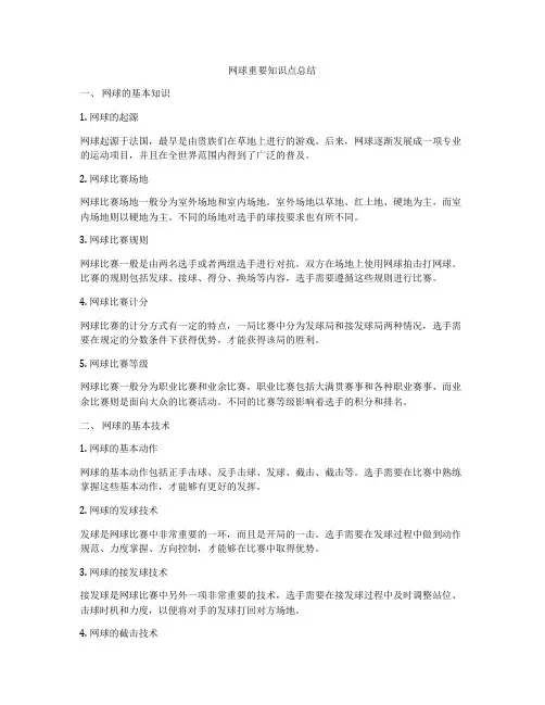 网球重要知识点总结