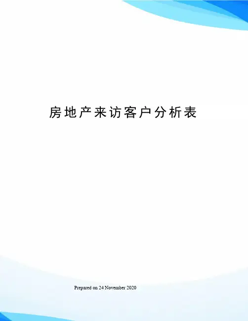 房地产来访客户分析表