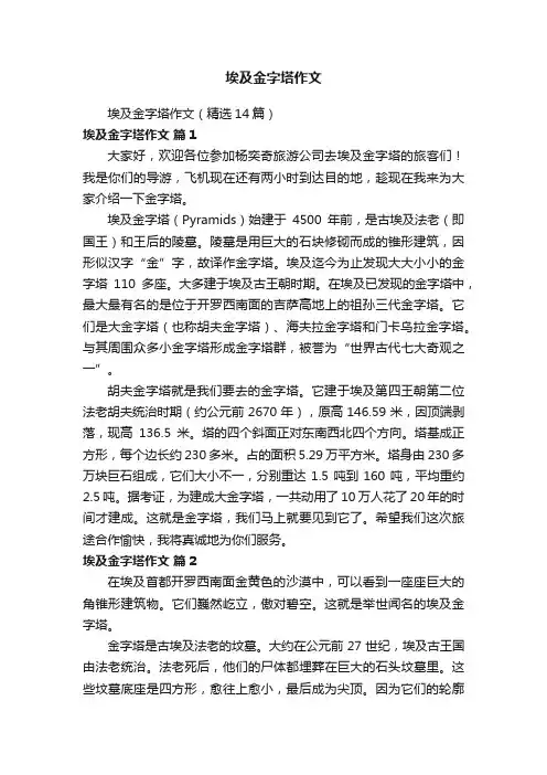 埃及金字塔作文（精选14篇）