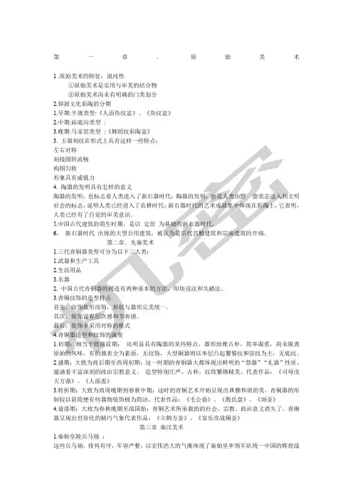 中国美术史复习要点