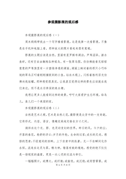 参观摄影展的观后感