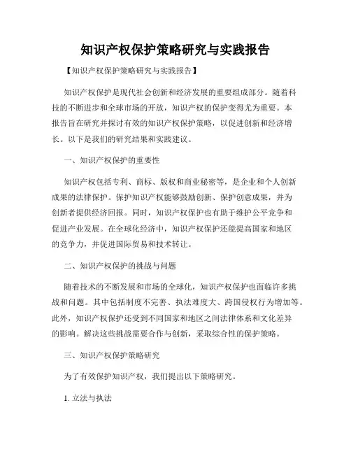 知识产权保护策略研究与实践报告