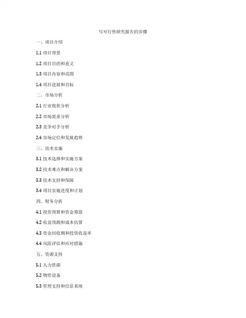 写可行性研究报告的步骤