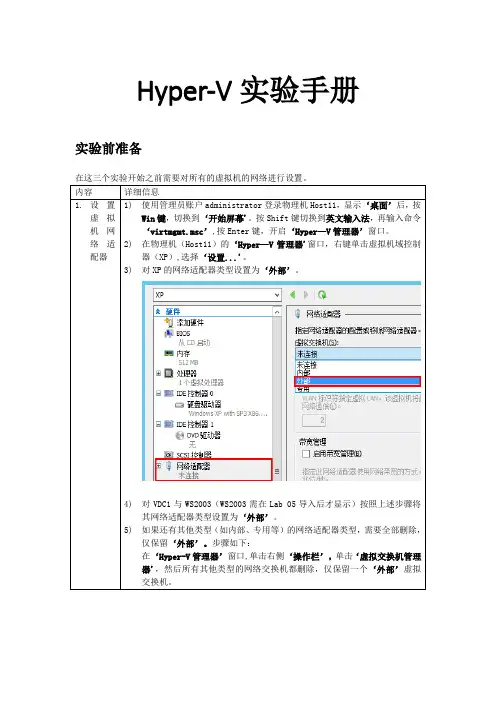 Hyper-V操作手册