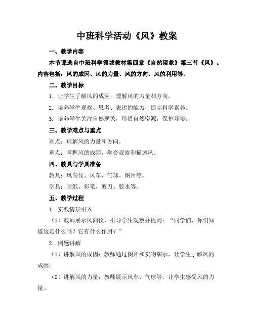 中班科学活动《风》教案