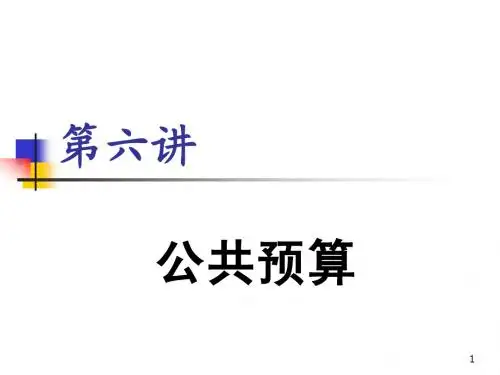 第六讲  公共预算