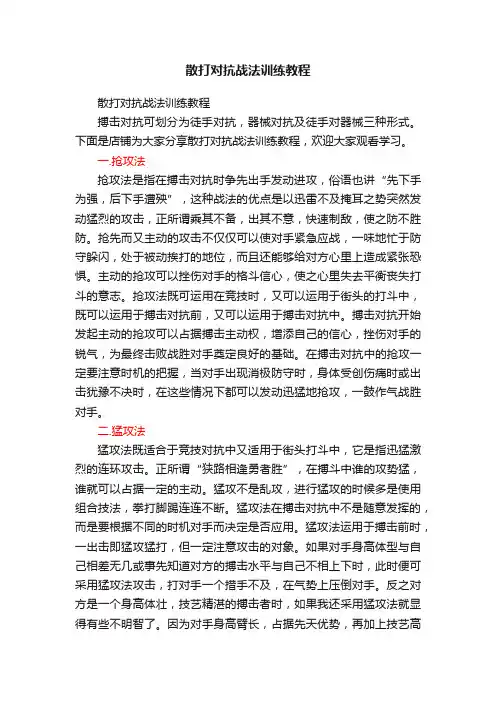 散打对抗战法训练教程