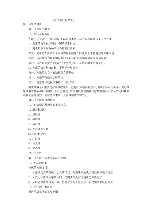 自考宪法学笔记