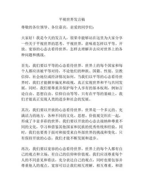 平视世界发言稿