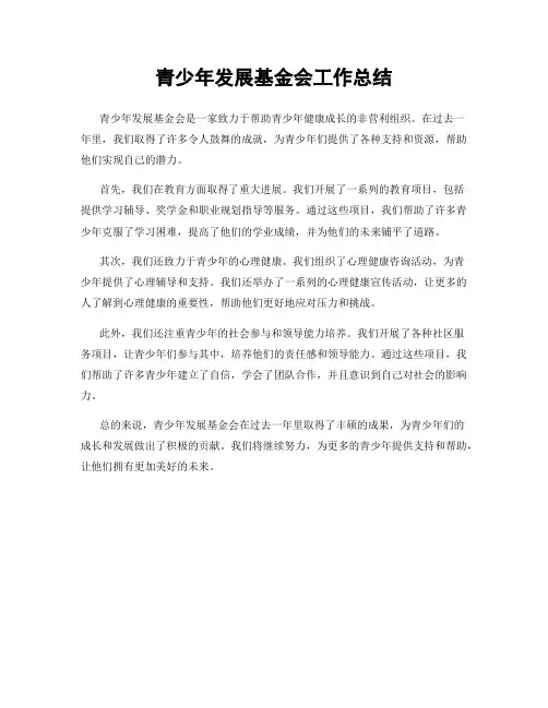 青少年发展基金会工作总结