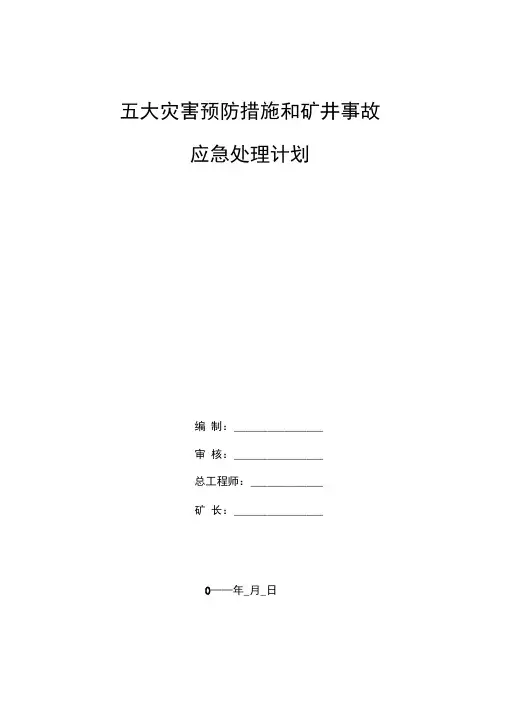五大灾害预防措施和矿井事故应急处理计划