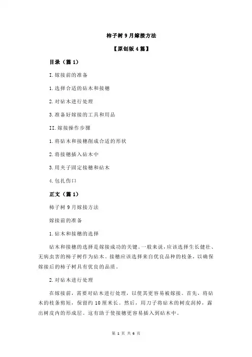 柿子树9月嫁接方法