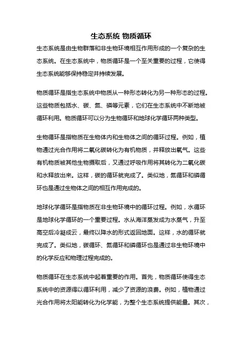 生态系统 物质循环