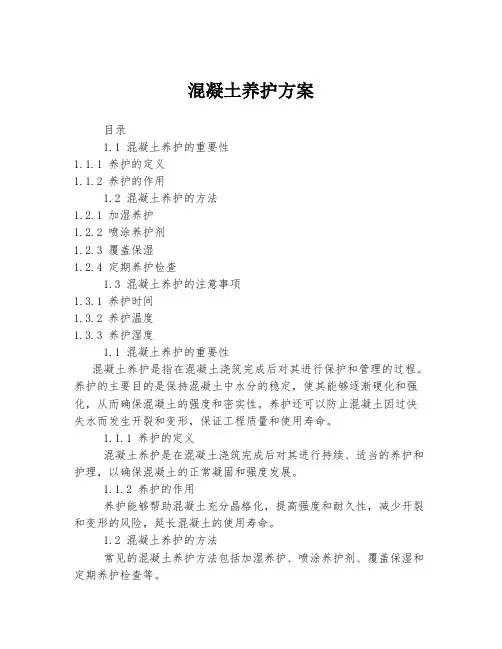 混凝土养护方案