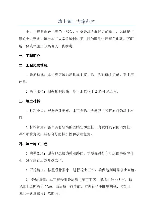 填土施工方案范文