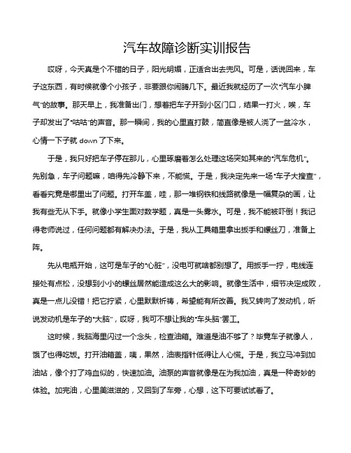 汽车故障诊断实训报告