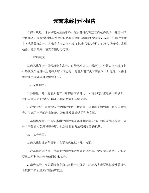 云南米线行业报告