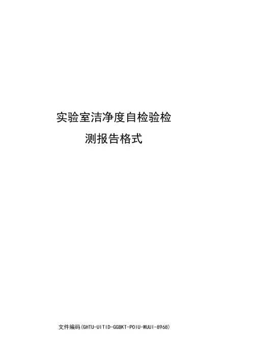 实验室洁净度自检验检测报告格式