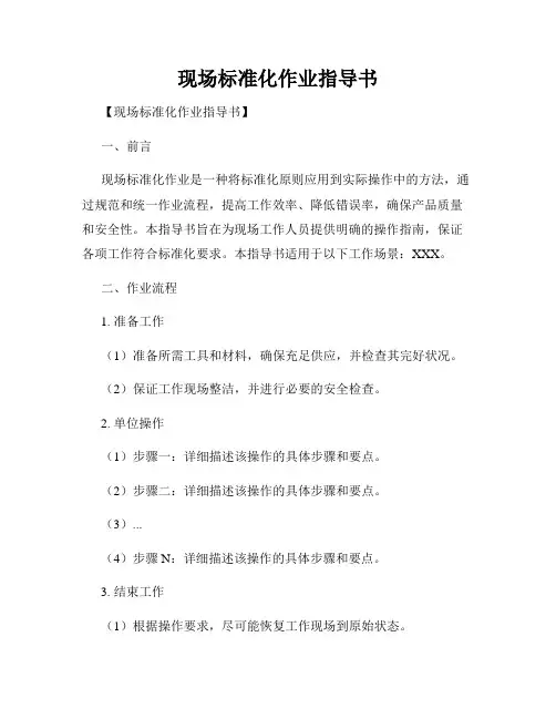 现场标准化作业指导书