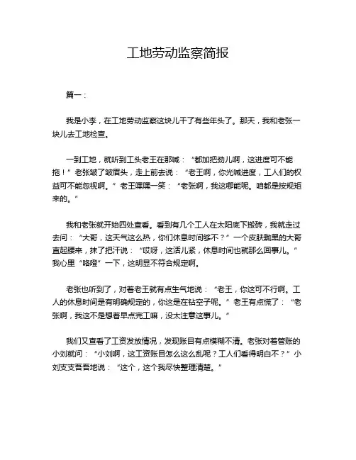 工地劳动监察简报