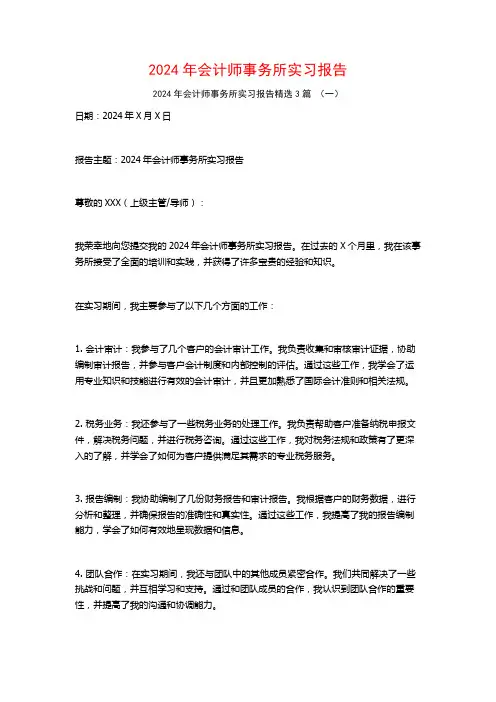 2024年会计师事务所实习报告3篇