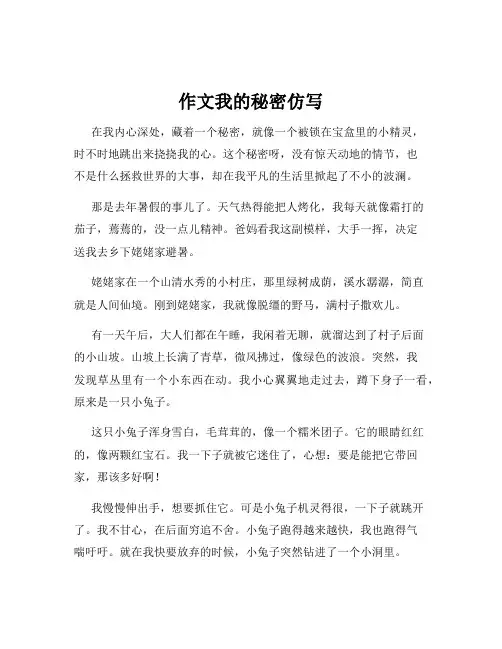 作文我的秘密仿写