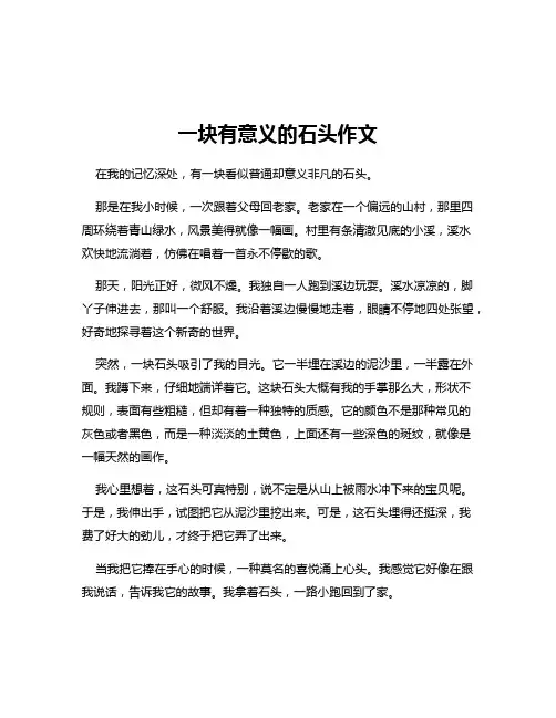 一块有意义的石头作文