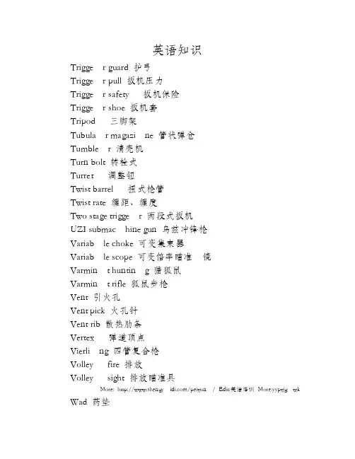 关于枪的英语词汇大全（15）