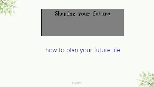 大学生职业生涯规划英文版课件