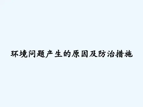 环境问题产生的原因及防治措施ppt
