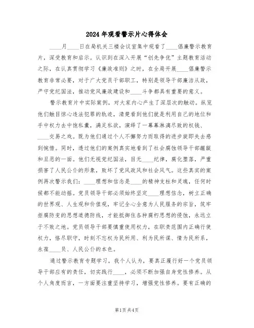 2024年观看警示片心得体会(二篇)