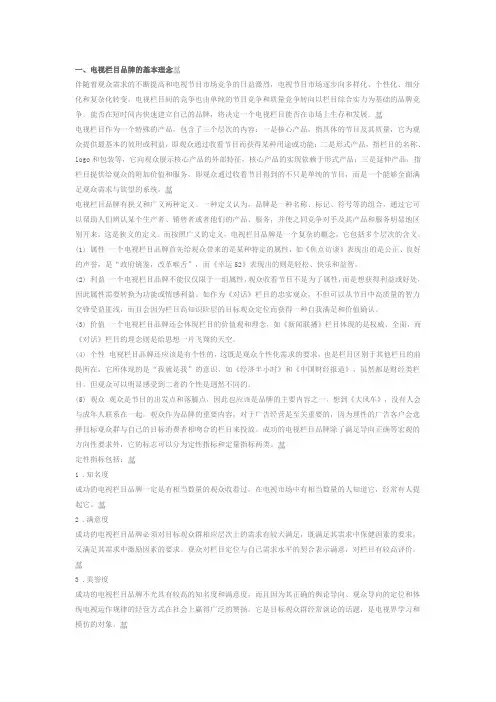 电视栏目品牌