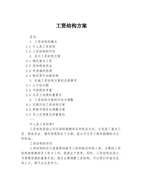 工资结构方案