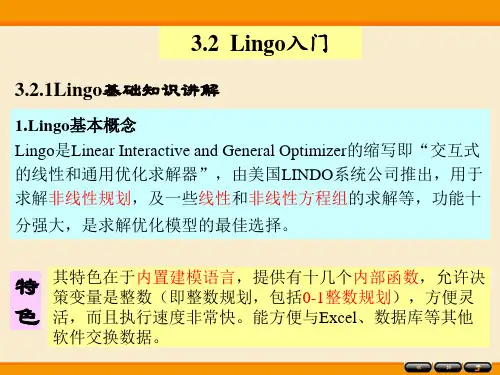 LINGO入门教程：详解+实例