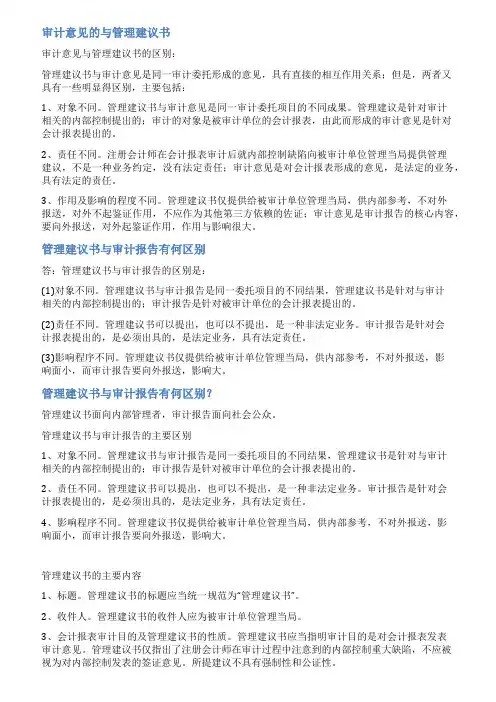 审计管理建议书范文