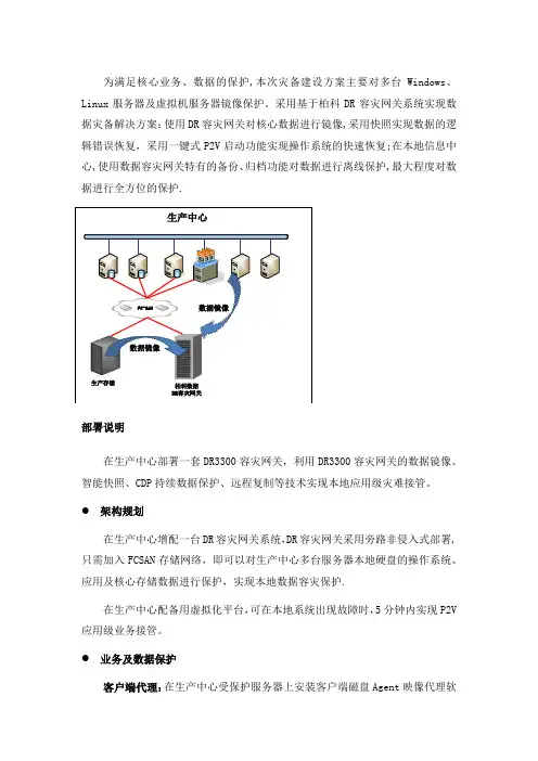 DR容灾网关--技术方案(本地灾备-简要)