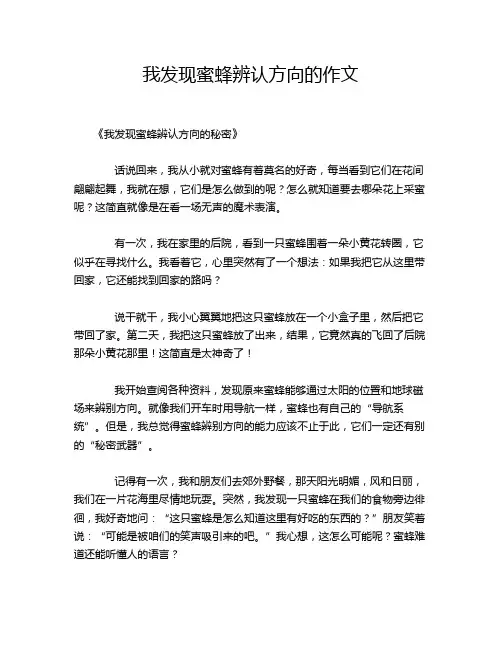 我发现蜜蜂辨认方向的作文